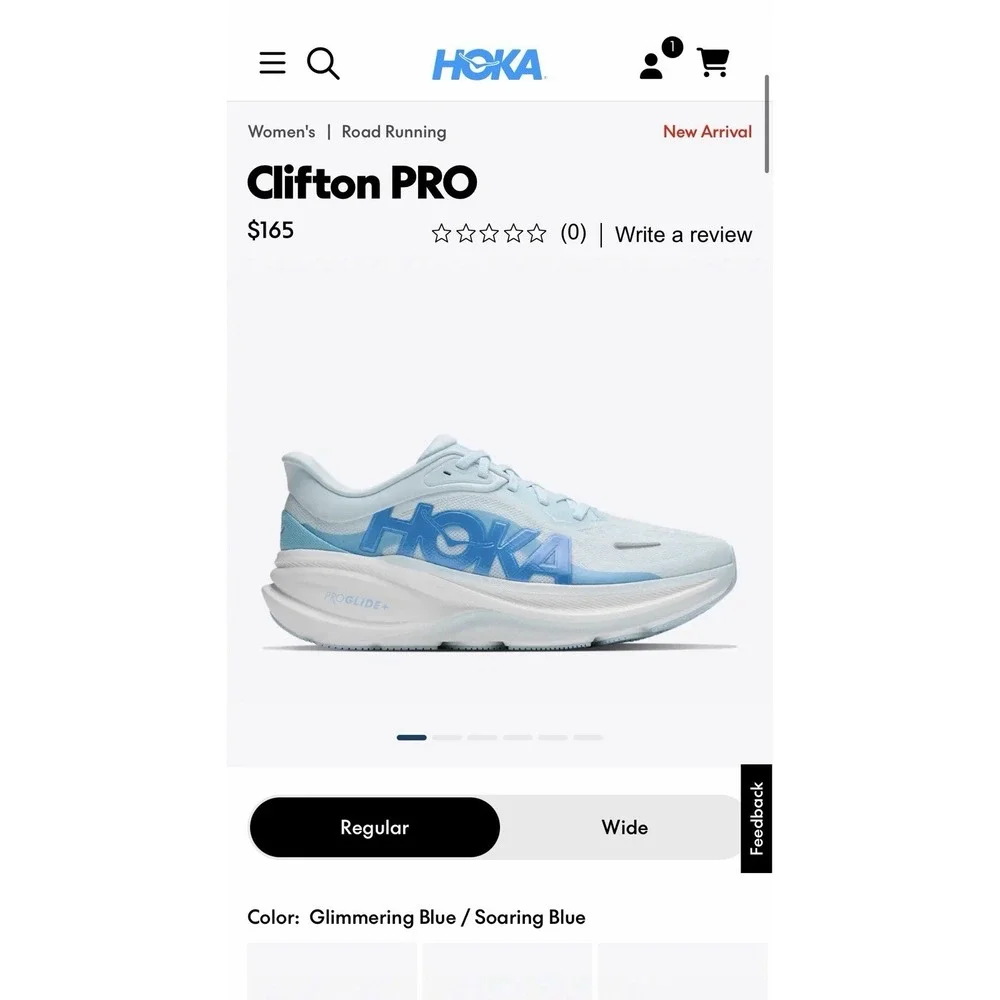 Hoka Clifton PRO Women's Size 8.5 Soaring Blue White Running Shoes Sneakers NWOB